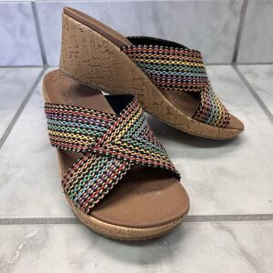 Sketchers Wedge Slide Sandals Womens 6.5 Beverlee Luxe Foam Colorful